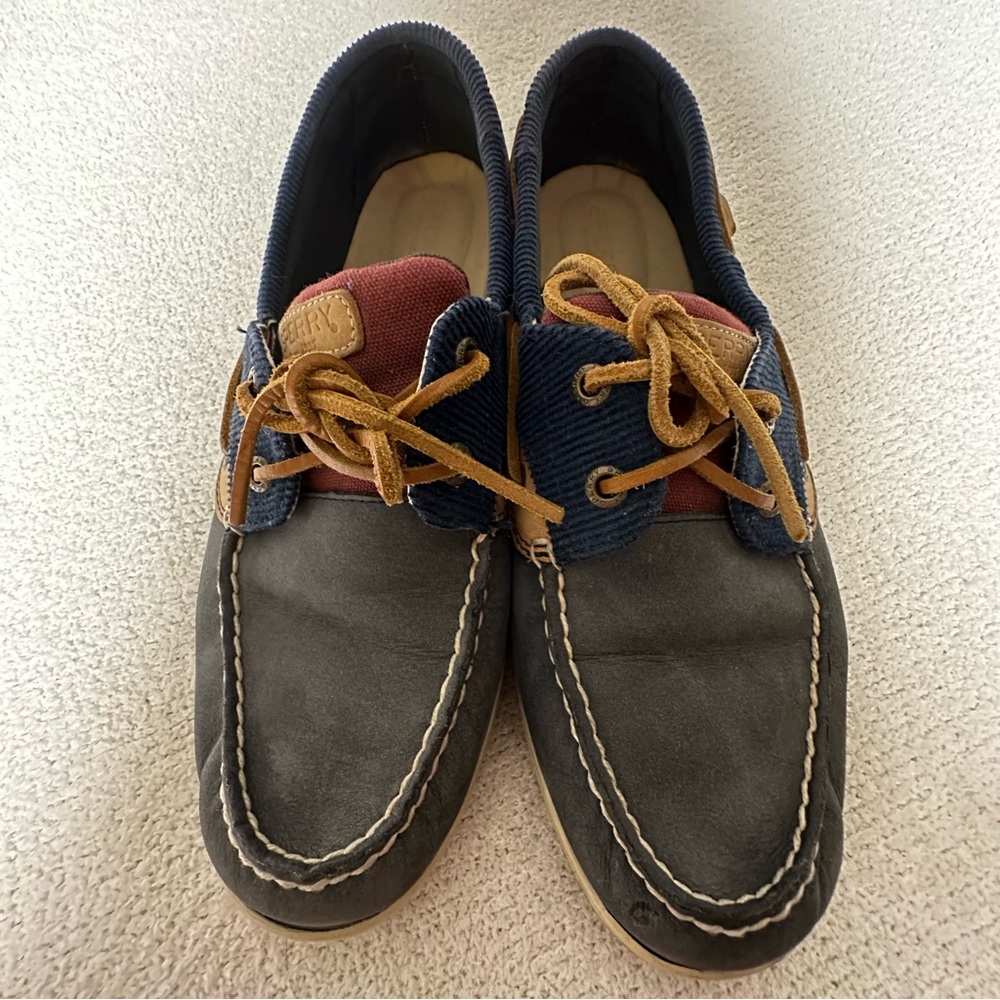 sperry ★ women's koifish corduroy navy blue casual boat flats [size 9.5]